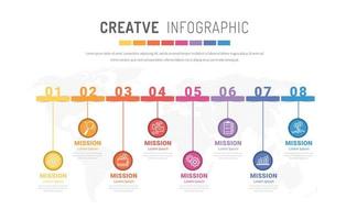 plantilla de diseño infográfico 8 opción para presentación vector