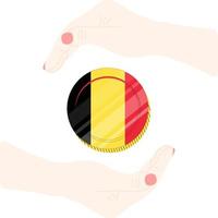 Belgium vector hand drawn flag, EUR