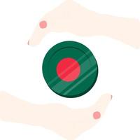 bandera dibujada mano del vector de bangladesh, taka de bangladesh
