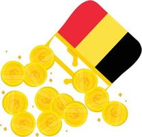 Belgium vector hand drawn flag, EUR