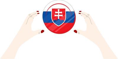 Slovakia vector hand drawn flag, Slovak koruna