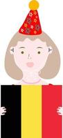 Belgium vector hand drawn flag, EUR