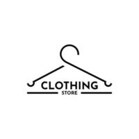 clothing store logo design with hanger, vector illustration