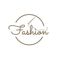 fashion logotypes design with sewing needle. vector illustration