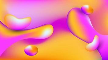abstract gradient fluid pink and yellow background vector