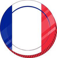 France National  vector hand drawn flag, EUR