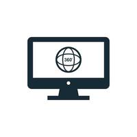 Camera 360 Degree and Screen Icon Design Template Elements vector