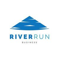 River run icon logo design inspiration vector