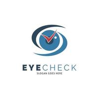 Eye Check Mark Icon Vector Logo Template Illustration Design