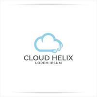 cloud DNA logo design vector, helix, technology. vector