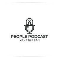 logo design people podcast or people microphone vector