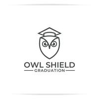 shield owl graduation logo design vector,. symbol for education, school vector