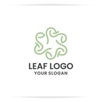 logo design leaf round vector