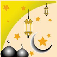 mubarak islamic ramadan background lantern mosque muslim celebration religion holiday arabic, vector