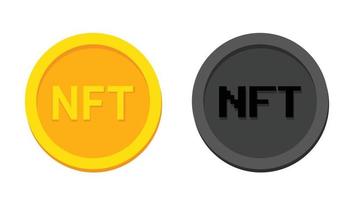 Nft icons set in golden and dark colors. New trendy nfts art for print and stickers. vector