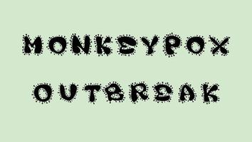 Monkeypox virus text lettering illustration on green background. Monkeypox outbreak concept by world health organization. vector