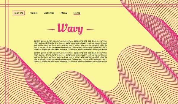 Wavy string thin line background template copy space for landing page, banner, or poster vector