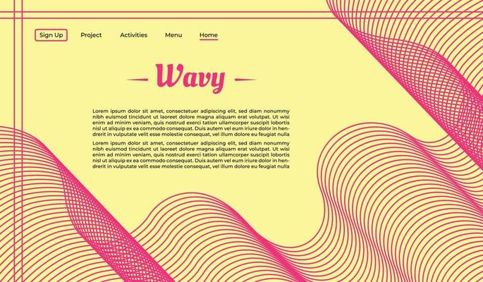 Wavy string thin line background template copy space for landing page, banner, or poster