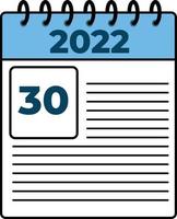 2022 icono de calendario vector plano