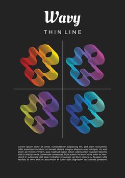 Abstract fluid thin line background template copy space for poster, brochure, or leaflet vector