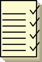 lista de verificación en un montón de documentos icono simple vector