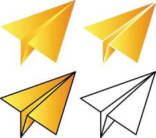 Paper plane simple icon set for logo concept vector