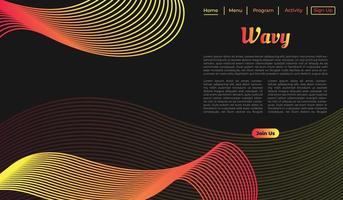 Wavy thin line and string background template copy space for landing page, banner, or poster vector