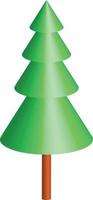 3d pine tree simple design for christmas ornament graphic element vector