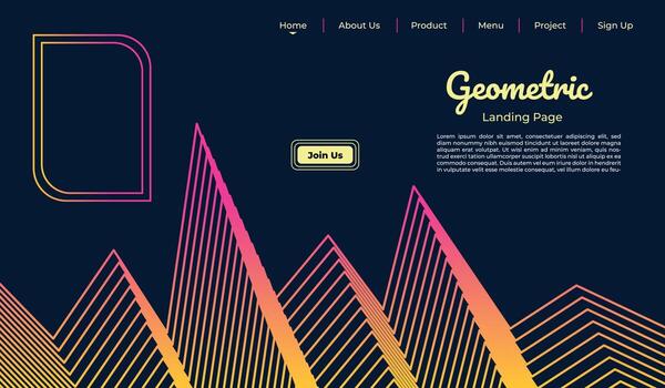 Abstract geometric thin line background template copy space for landing page, banner, or poster vector