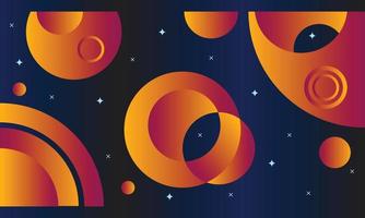 Surreal cosmos space background template with circle shapes ornament vector