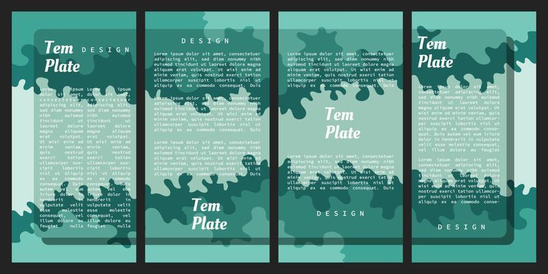 Green camo background template set for brochure, leaflet, flyer, or poster