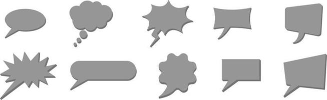 Text bubble icon set for text or comic conversation graphic element design element vector