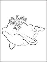 dolphin coloring page , easy dolphin coloring page for kids vector