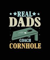 Cornhole entrenador de papás reales. diseño de camiseta vintage cornhole. vector