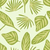 Abstract hand drawn palm leaves seamless pattern vector