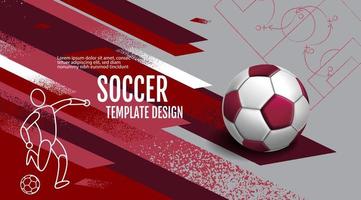 diseño de plantilla de fútbol, banner de fútbol, diseño de diseño deportivo, ilustración vectorial vector