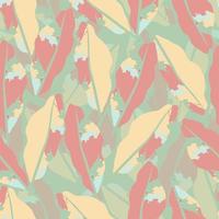 seamless doodle abstract leafs pattern background , greeting card or fabric vector