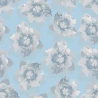 seamless doodle abstract blue flowers pattern background , greeting card or fabric vector