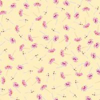 seamless doodle little hand drawn flowers pattern background , greeting card or fabric vector