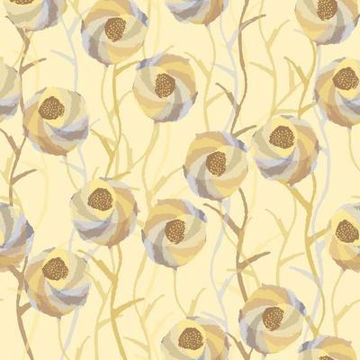 seamless hand drawn monocrome dot flowers pattern background , greeting card or fabric
