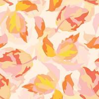 Fondo de hojas multicolor dibujadas a mano abstracta sin costuras, tarjeta de felicitación o tela vector