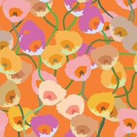 seamless plants pattern background with colourful flowering vines , greeting card or fabric vector