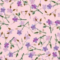 seamless mixed tiny flowers pattern on pink background , greeting card or fabric vector