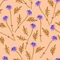 seamless circle wild flowers pattern  background , greeting card or fabric vector