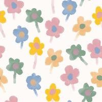 seamless hand drawn cute flower pattern background , greeting card or fabric vector