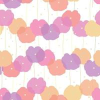 seamless cute pattern background with mixed colourful flowers , greeting card or fabric vector