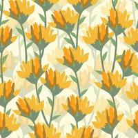 seamless yellow wild flowers pattern background , greeting card or fabric vector