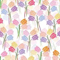 seamless pattern background with mixed bunch of flowers , greeting card or fabric vector