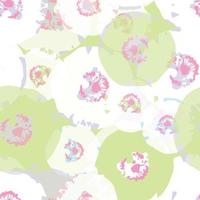 seamless plants pattern background with pastel circle flowers , greeting card or fabric vector