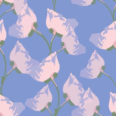seamless abstract pastel flowers pattern background , greeting card or fabric